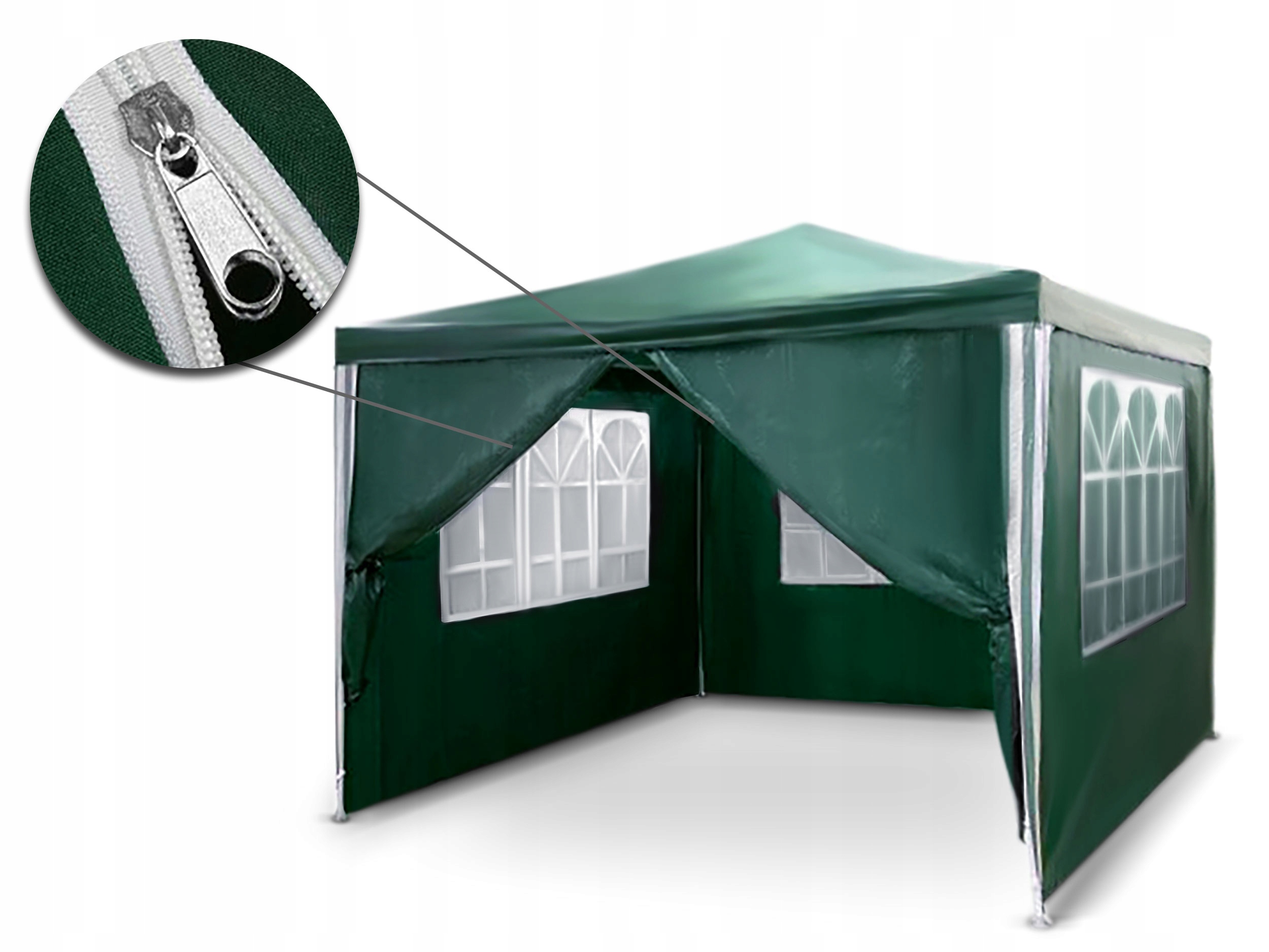 PAWILON OGRODOWY ZIELONY 3X3M 4935 Liczba ścianek bocznych 4 ścianki