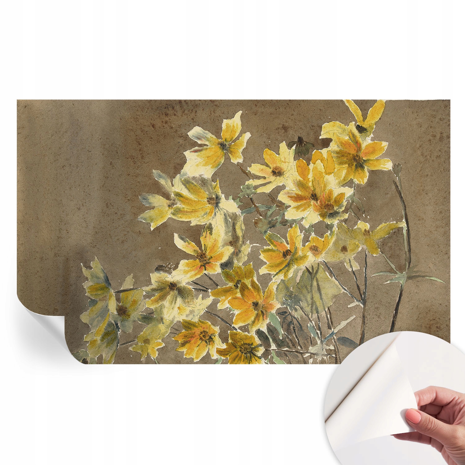 Samolepicí fototapeta na zeď do ložnice Sluneční kytice 416 x 254 cm