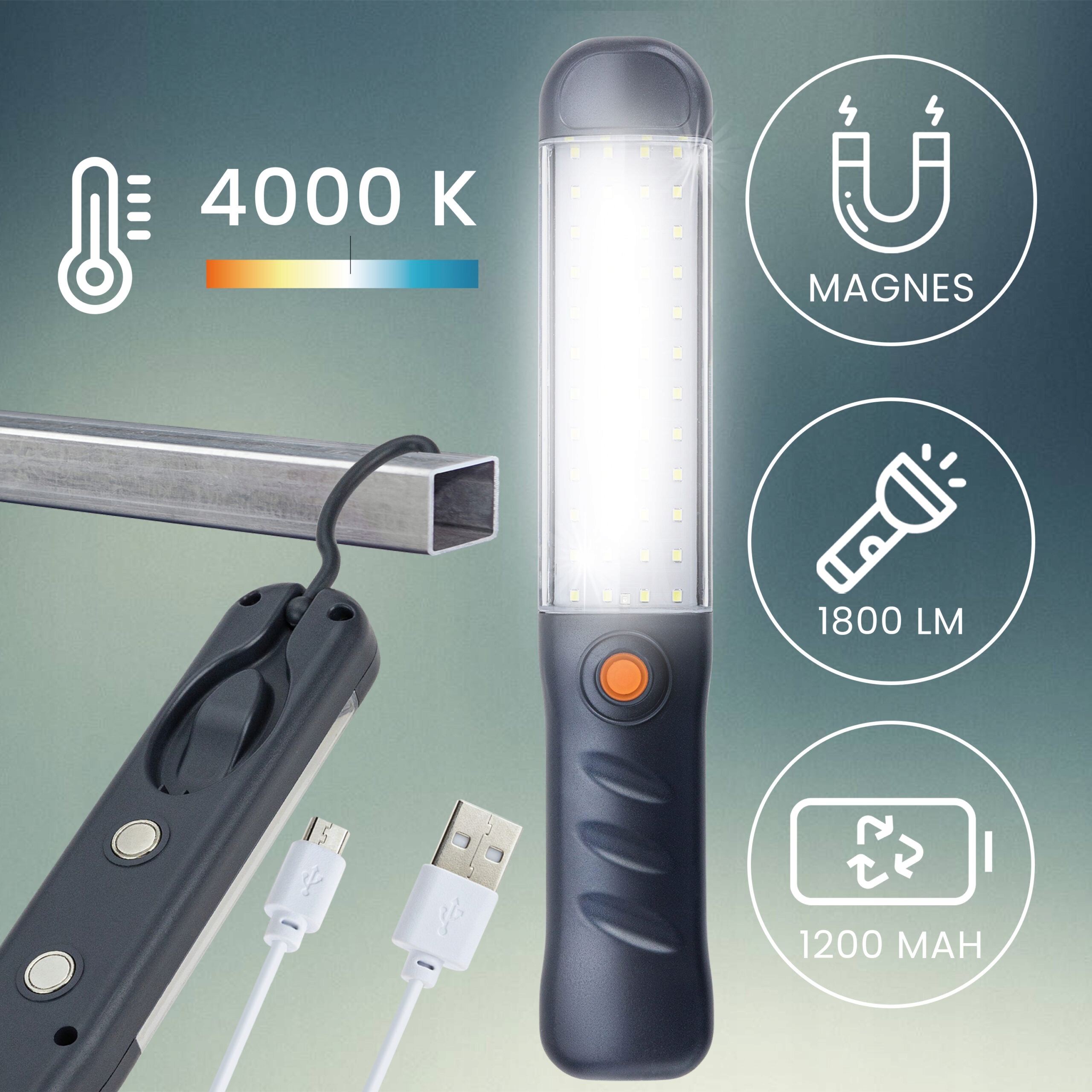 LATARKA GARAŻOWA warsztatowa ładowana z magnesem mocna LED 30 W EAN (GTIN) 5904238415504