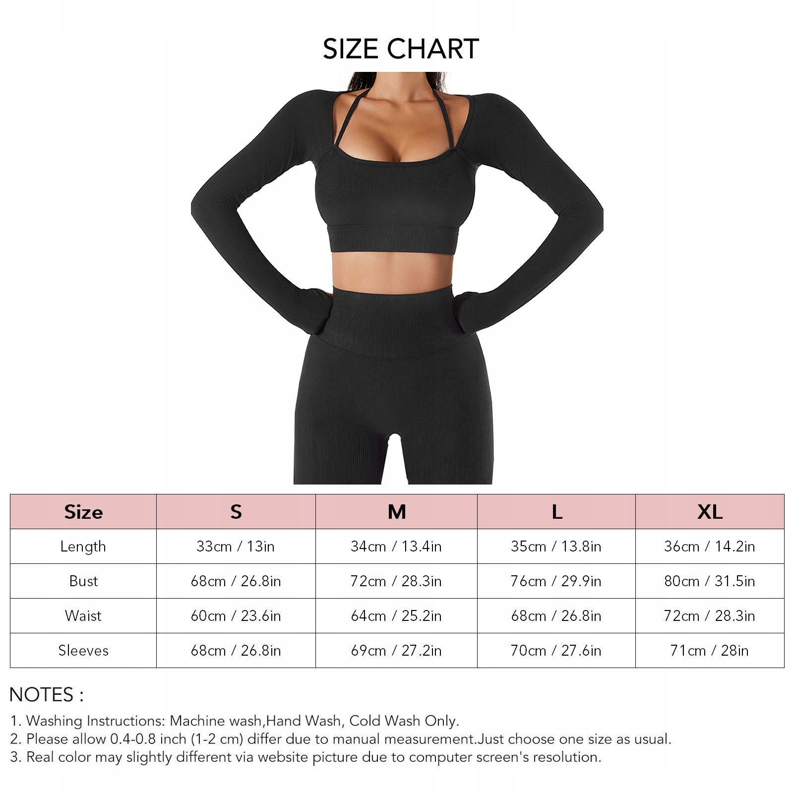 BLUZKA KRÓTKI TOP PRĄŻEK ELASTYCZNA DŁUGI RĘKAW Wzór dominujący bez wzoru