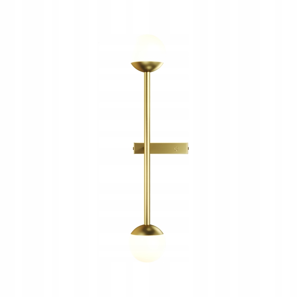 Led nástenné svietidlo zlaté s vypínačom dve sklenené biele gule 48 cm Maytoni
