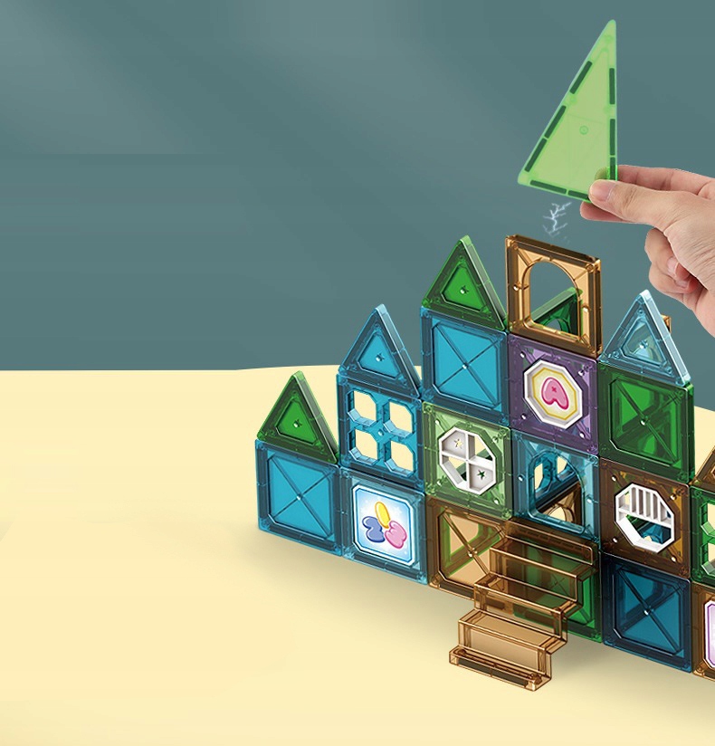 KLOCKI MAGNETYCZNE EDUKACYJNE PANELE KOLEJKA AUTA Bohater brak