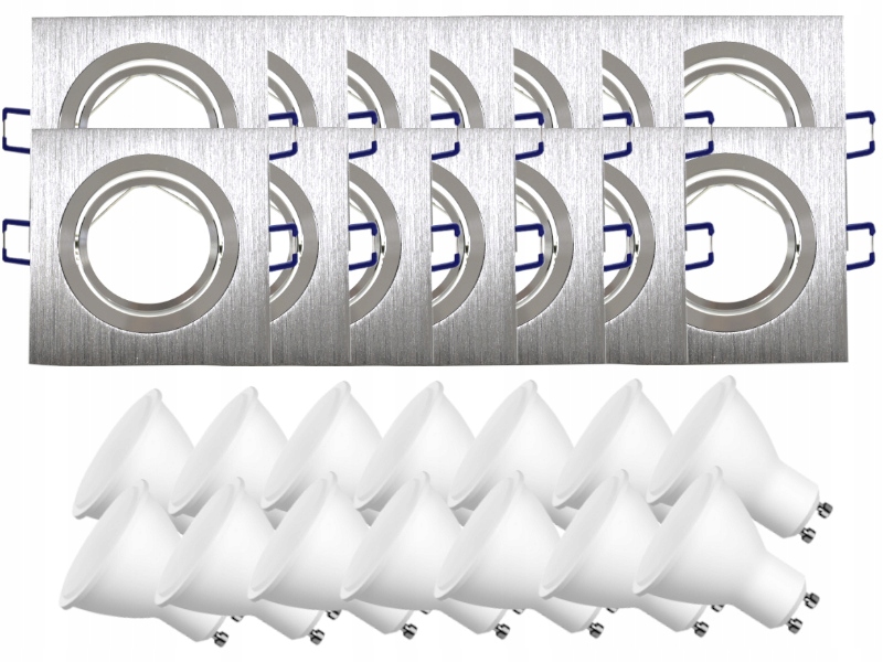 14x Aluminiová Lampa Inox Bodové Osvětlení Led Žárovky 7W