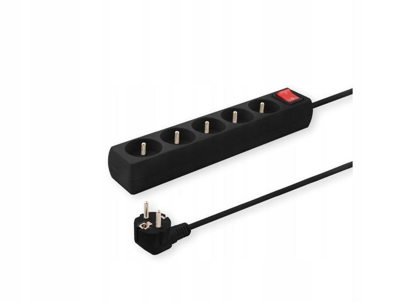 Listwa zasilająca Savio LZ-02 5 gniazd 3 m czarny