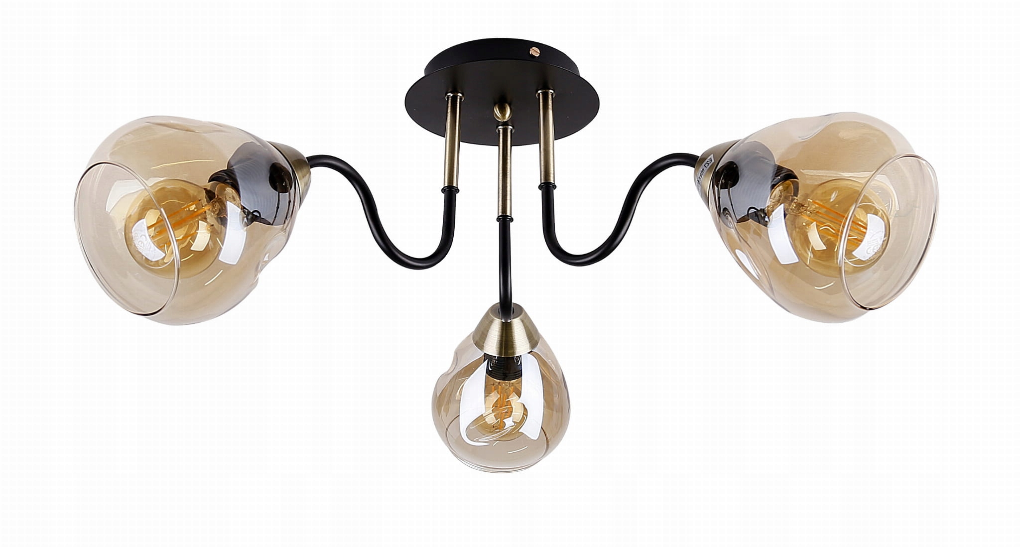 Stropní svítidlo Unica černá/zlatá 3xE27 40W Candellux