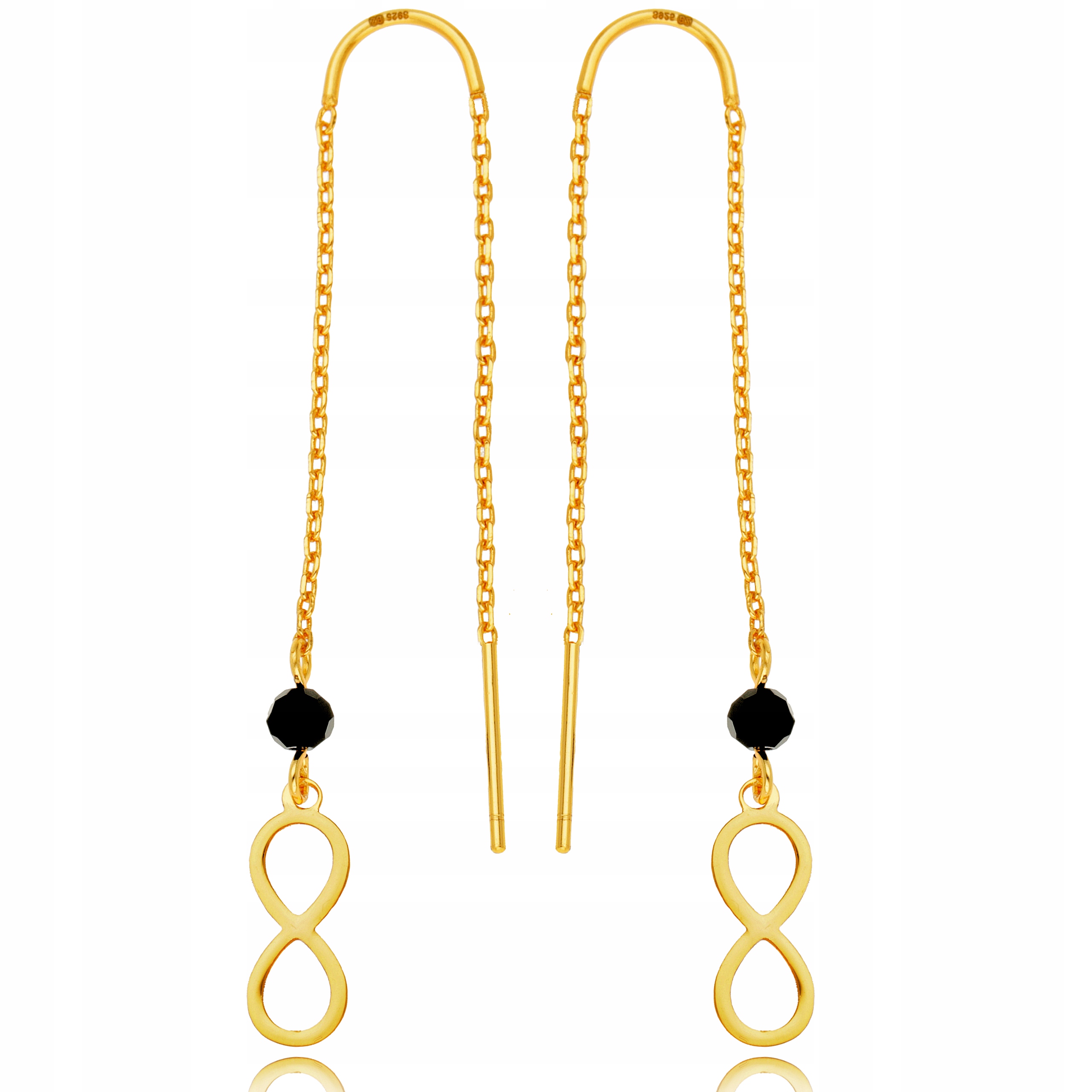 

Złote Kolczyki 925 Nieskończoność Wiszące