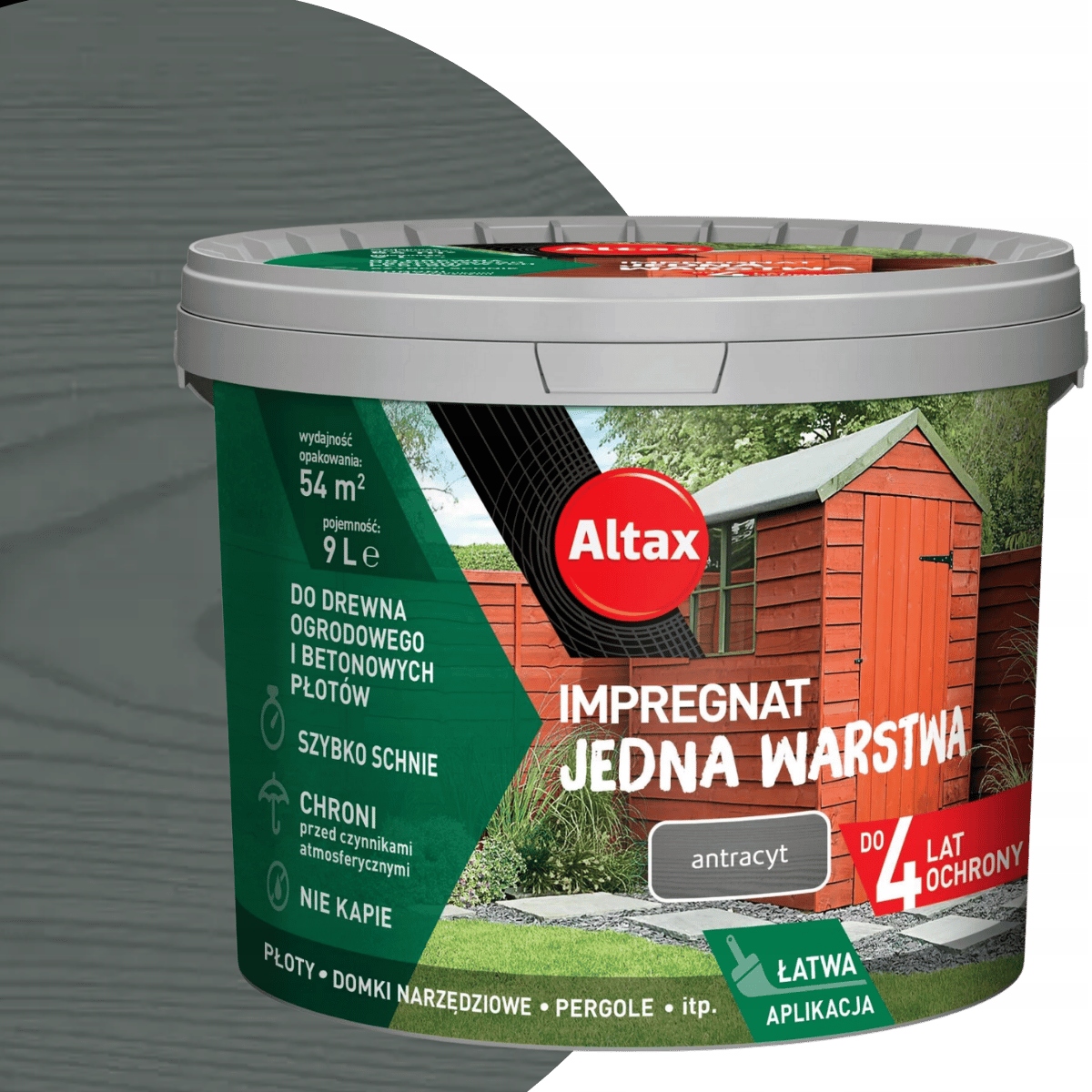 Altax Impregnat Jedna Warstwa 9L Antracyt
