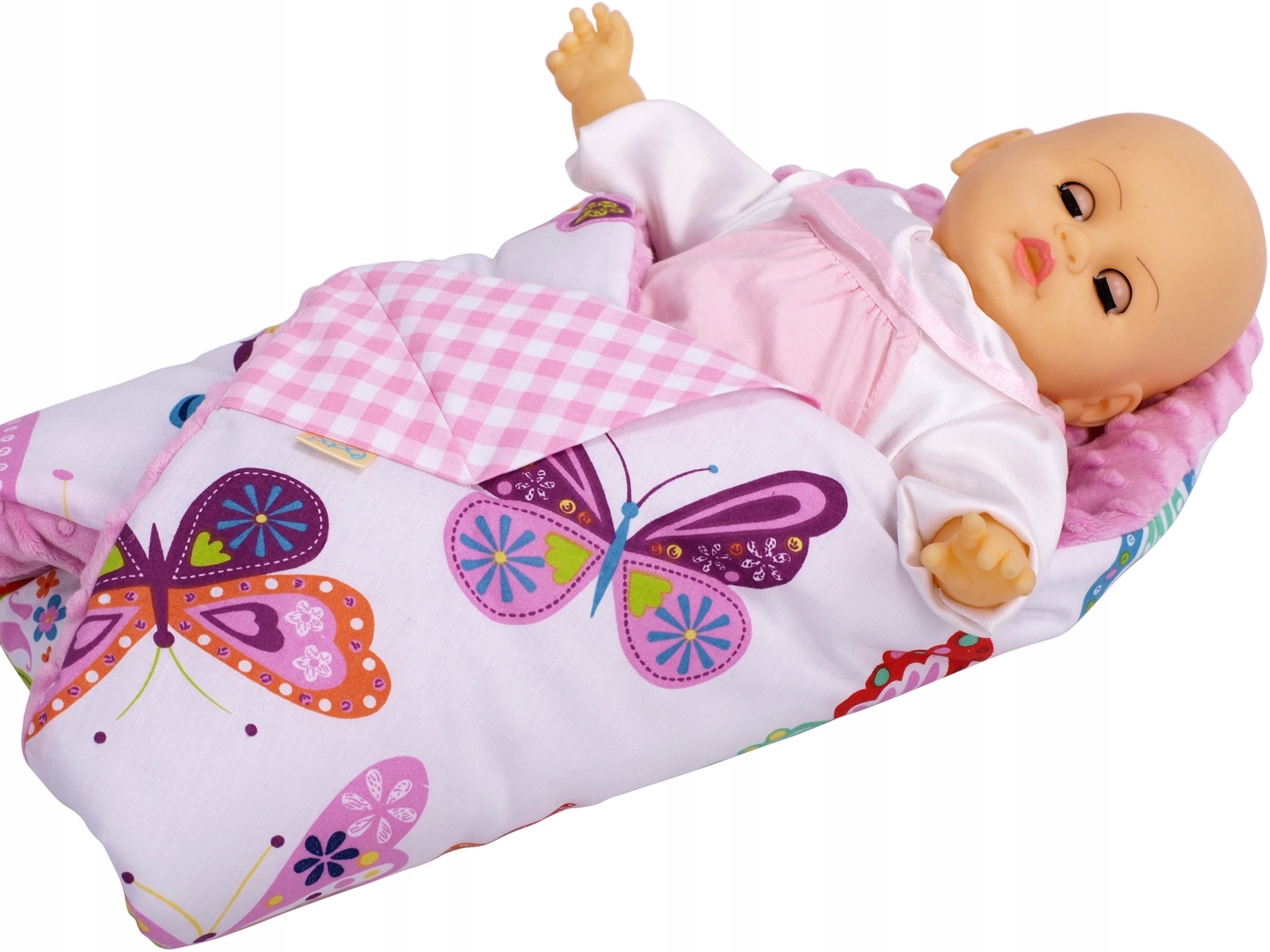 

Rożek Bobo becik dla lalki minky i bawełna Motyle