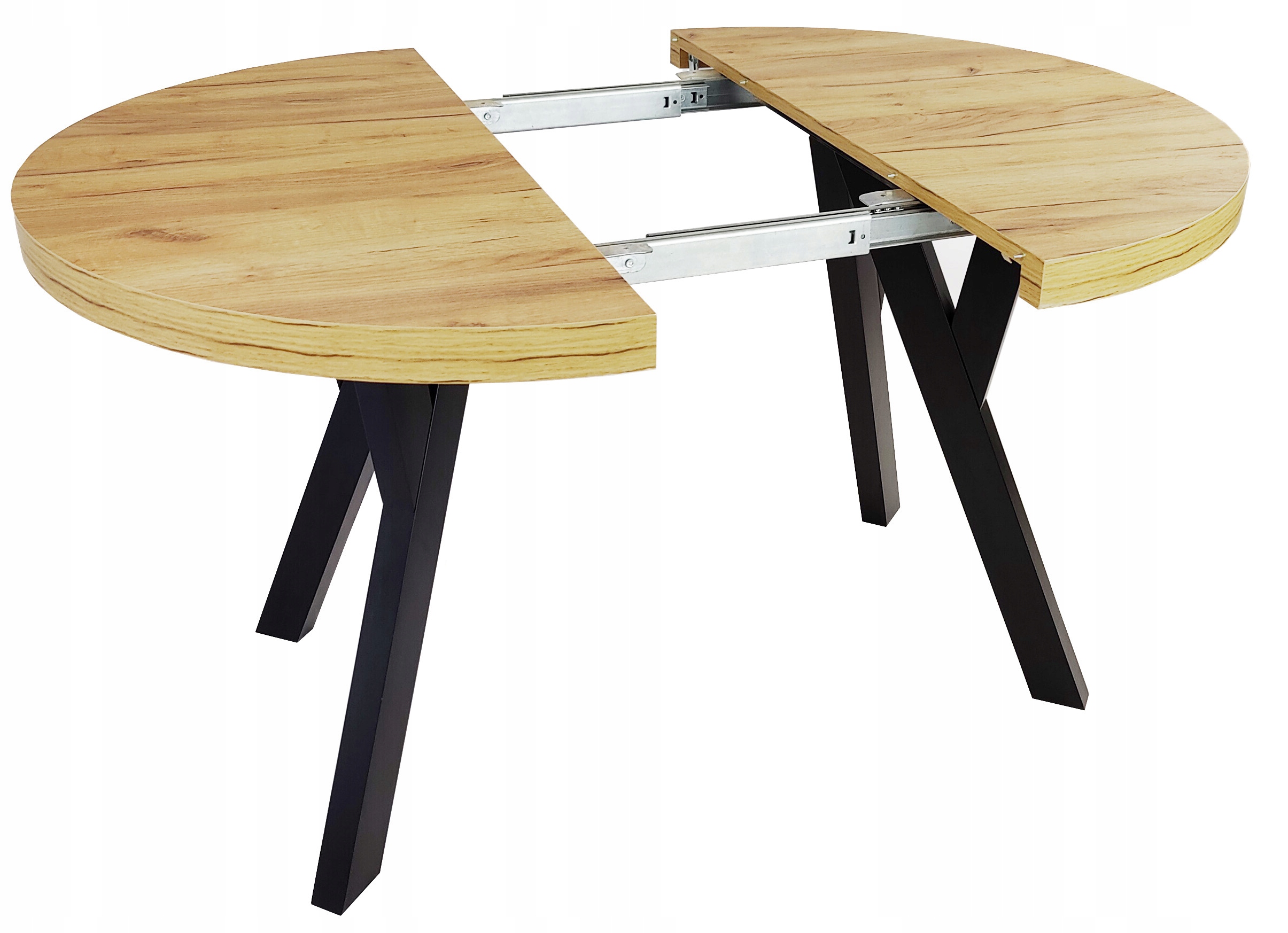 Stół okrągły rozkładany blat HIKORA EGGER 100/200 Głębokość mebla 100 cm