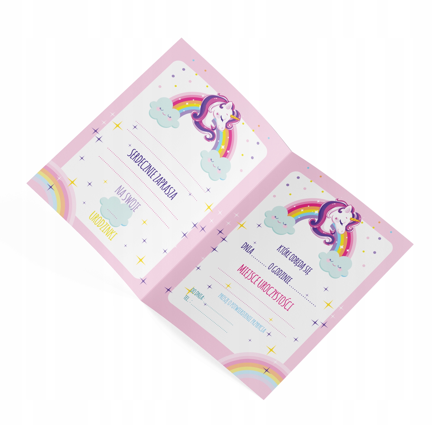 Zaproszenia na Urodziny Jednorożec Unicorn Marka inna