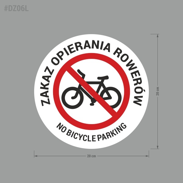 Naklejka - Zakaz Opierania Rowerów - 20x20 Marka inny