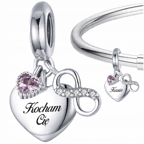 

Charms zawieszka Serce Nieskończoność Pr925 Grawer