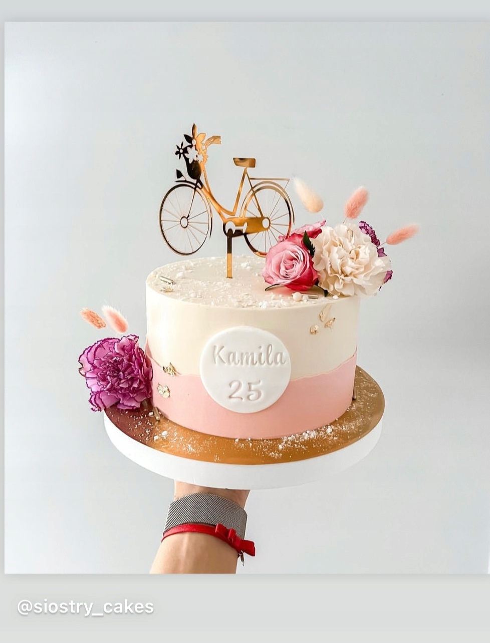 TOPPER DEKORACJA NA TORT ROWER DAMSKI RETRO ZLOTY LUSTRZANY Okazje uniwersalny