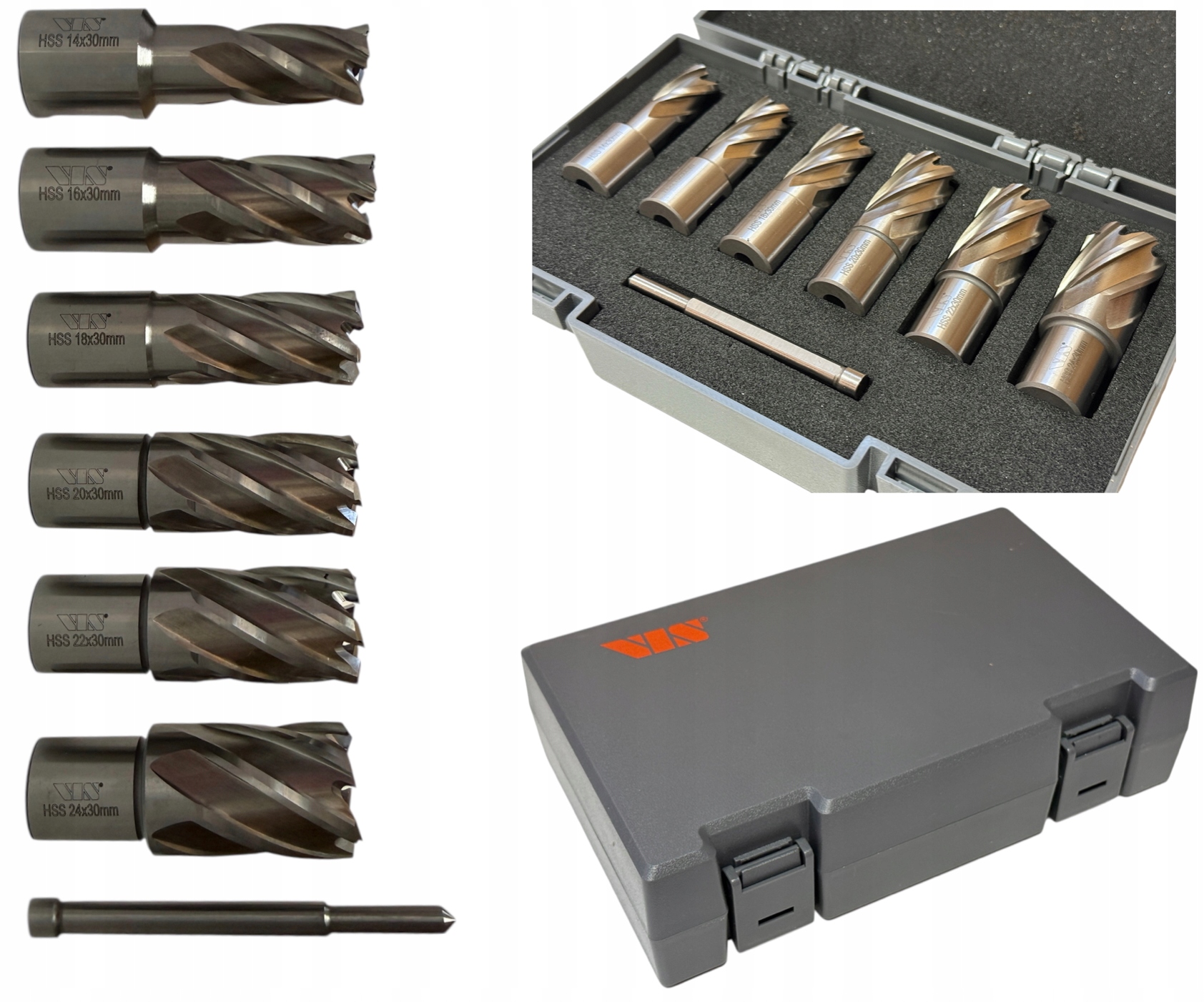Zestaw 6 Wierteł Rurowych Trepanacyjnych Hss 14-24MM Vis