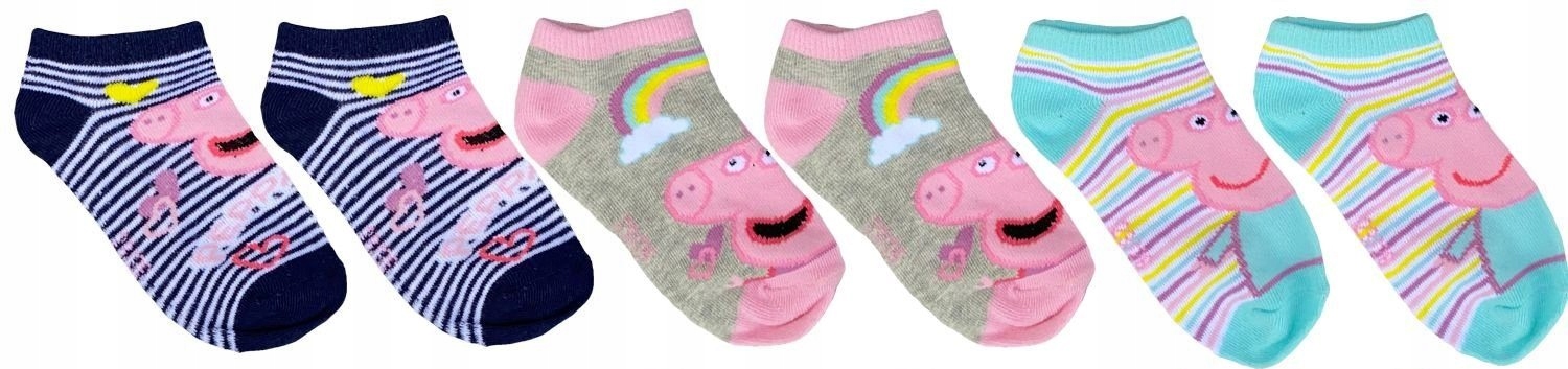 

3 szt Skarpety stopki Świnka Peppa Pig rozm 23/26