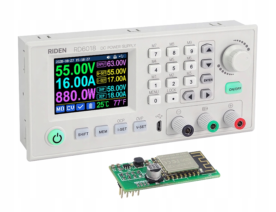 

Panelowy Moduł Zasilacz RD6018-W 0-60V 0-18A WiFi