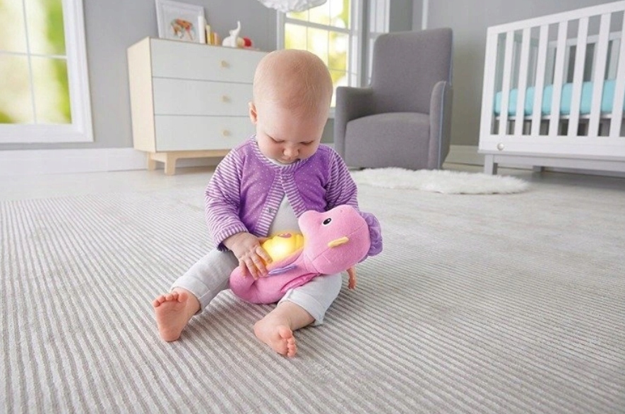 Świecący konik morski różowy Fisher Price Materiał plastik tkanina