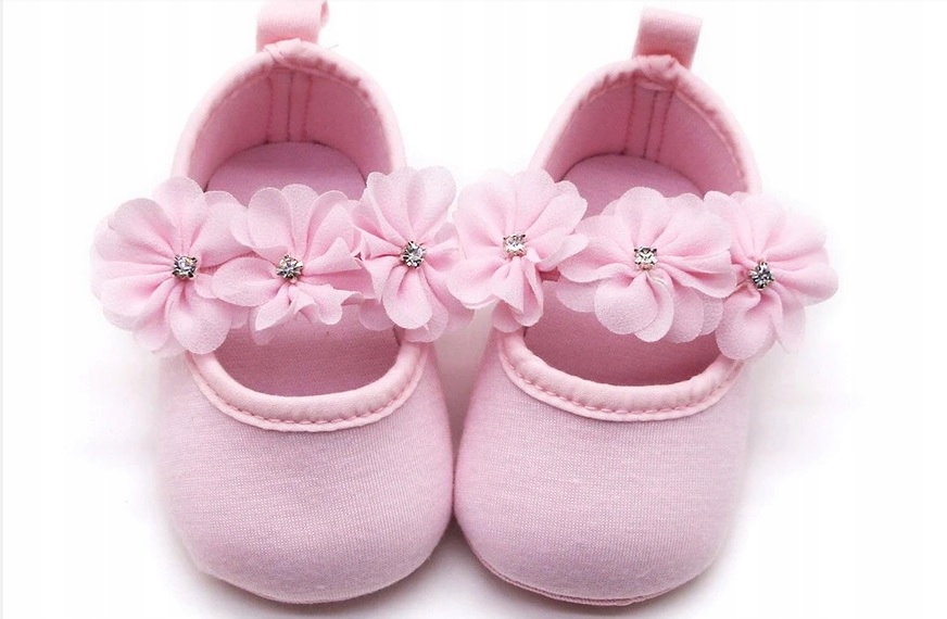 

** Różowe Buciki piękne Kwiatuszki 12 cm