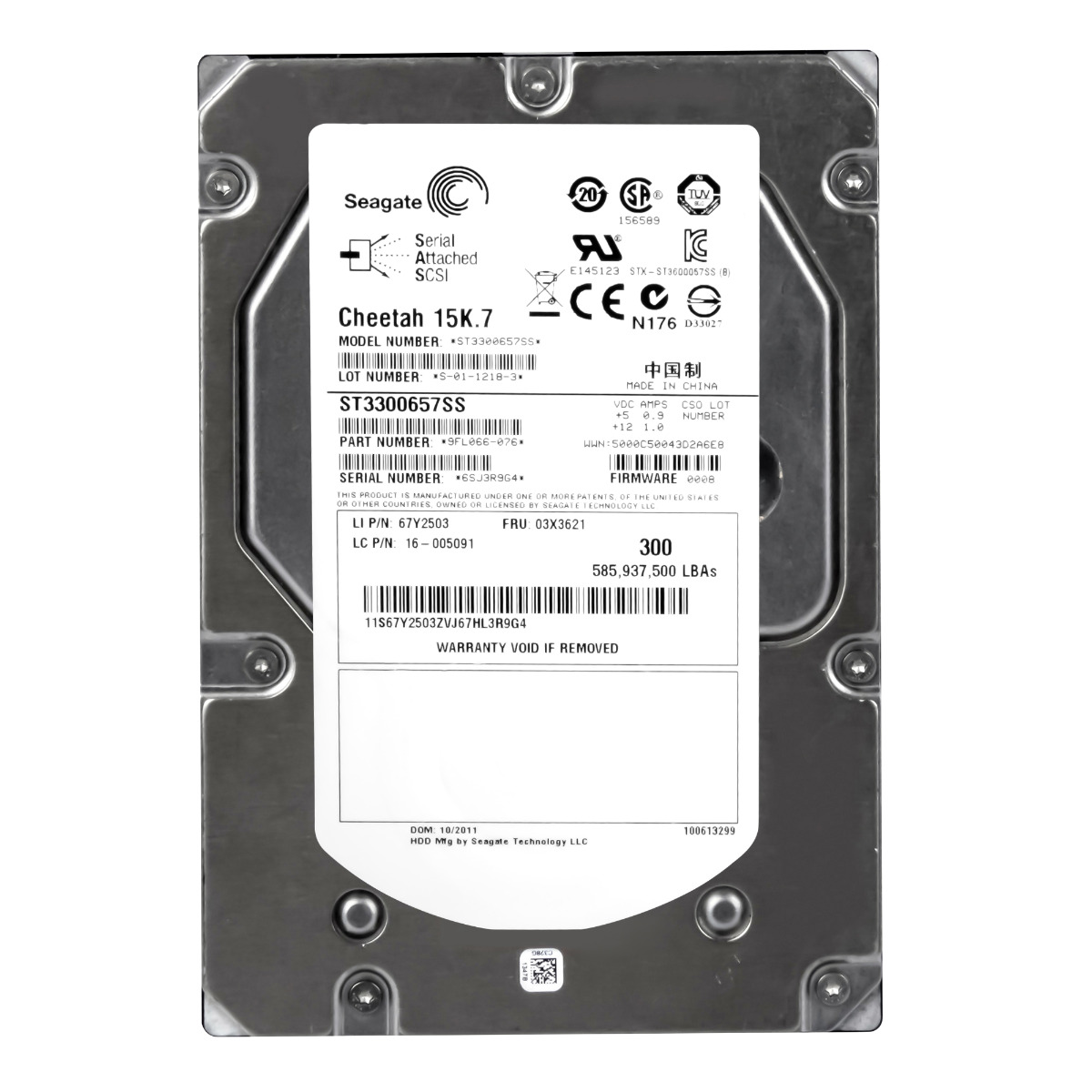 Lenovo 03X3621 67Y2503 300GB 15K 64MB SAS-2 3,5''