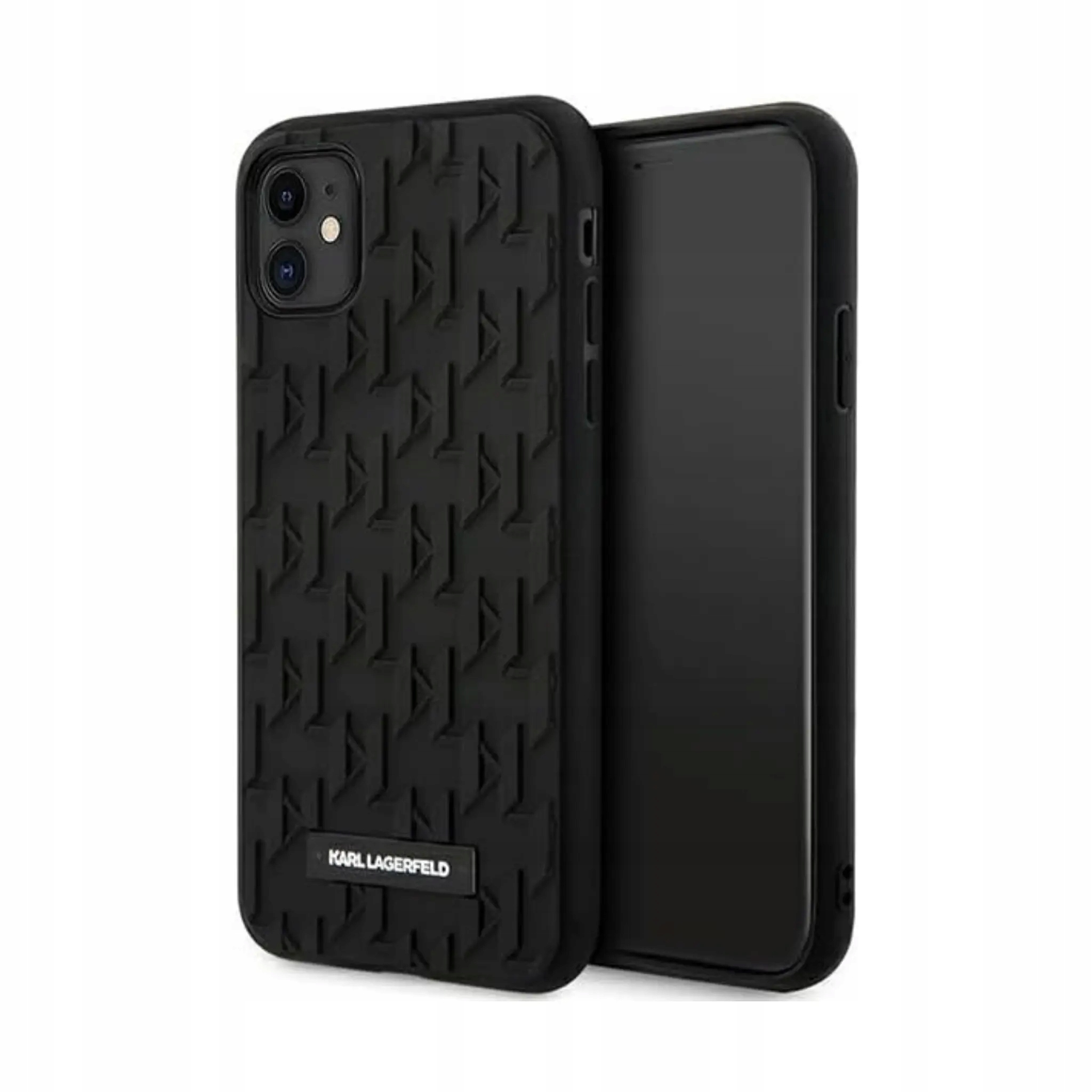Etui Karl Lagerfeld z monogramem 3D, czarne iPhone 11
