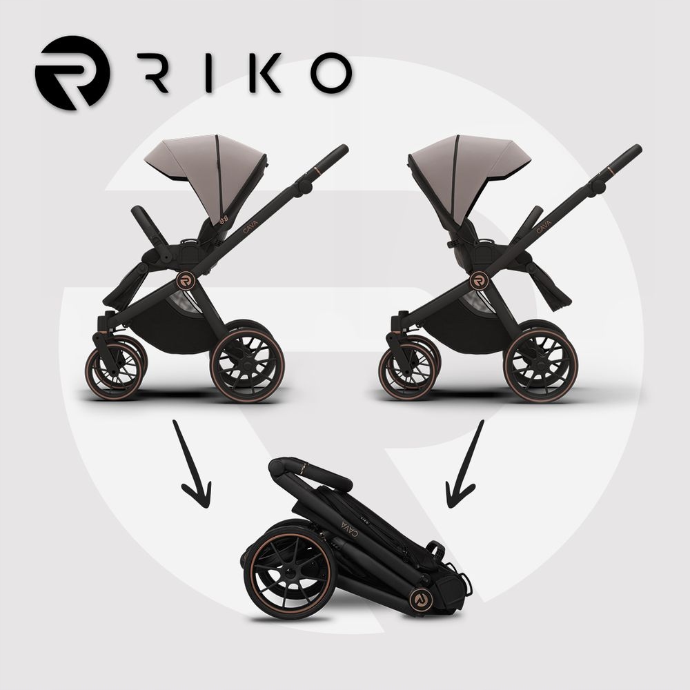 Wózek Dziecięcy CAVA 4w1 NOWOCZESNY RIKO 11 SAND | COSMO + baza Liczba kół 4