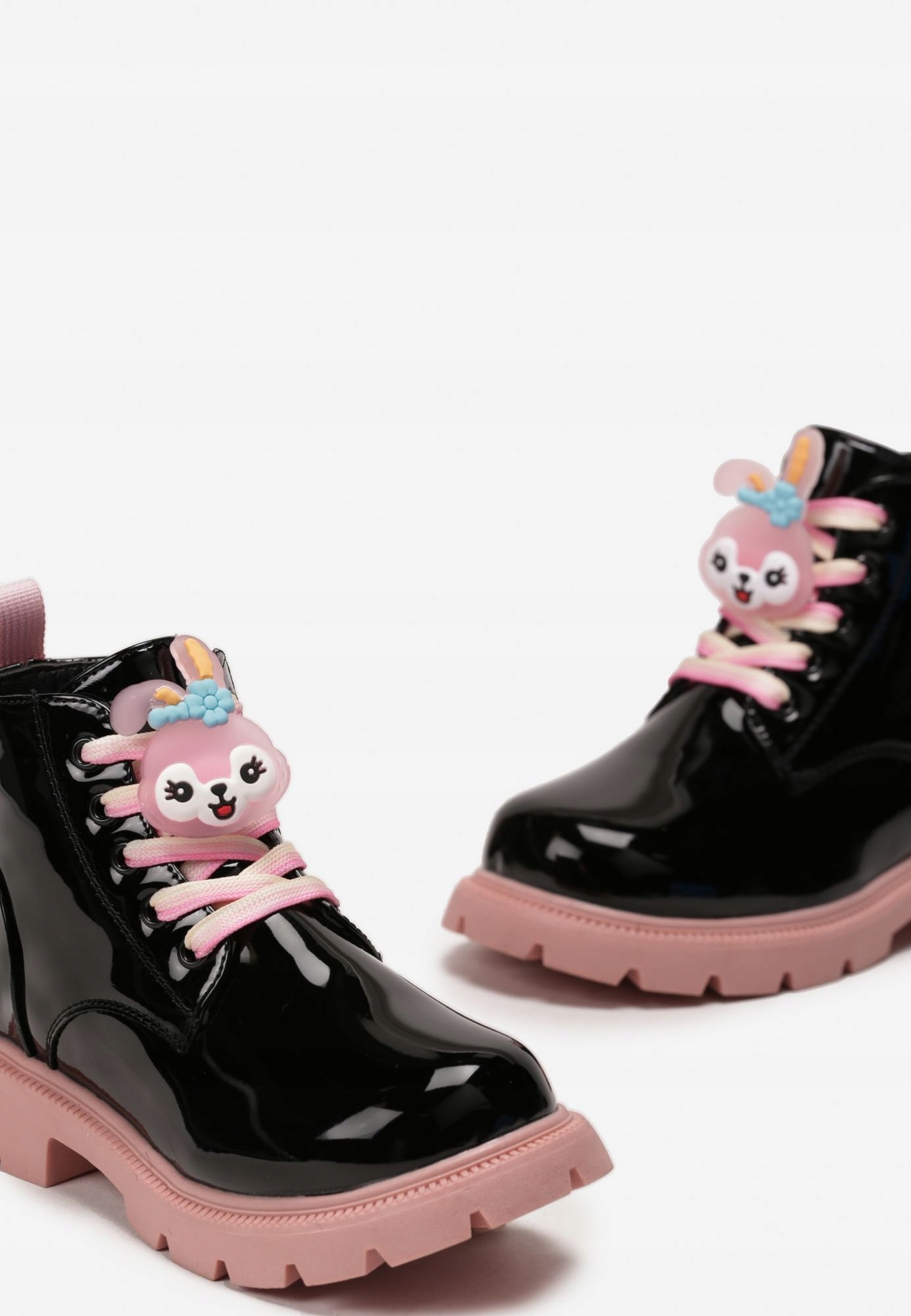 Born2Be Czarno-Różowe Botki 30 Jesień Rodzaj zapięcia Suwaki