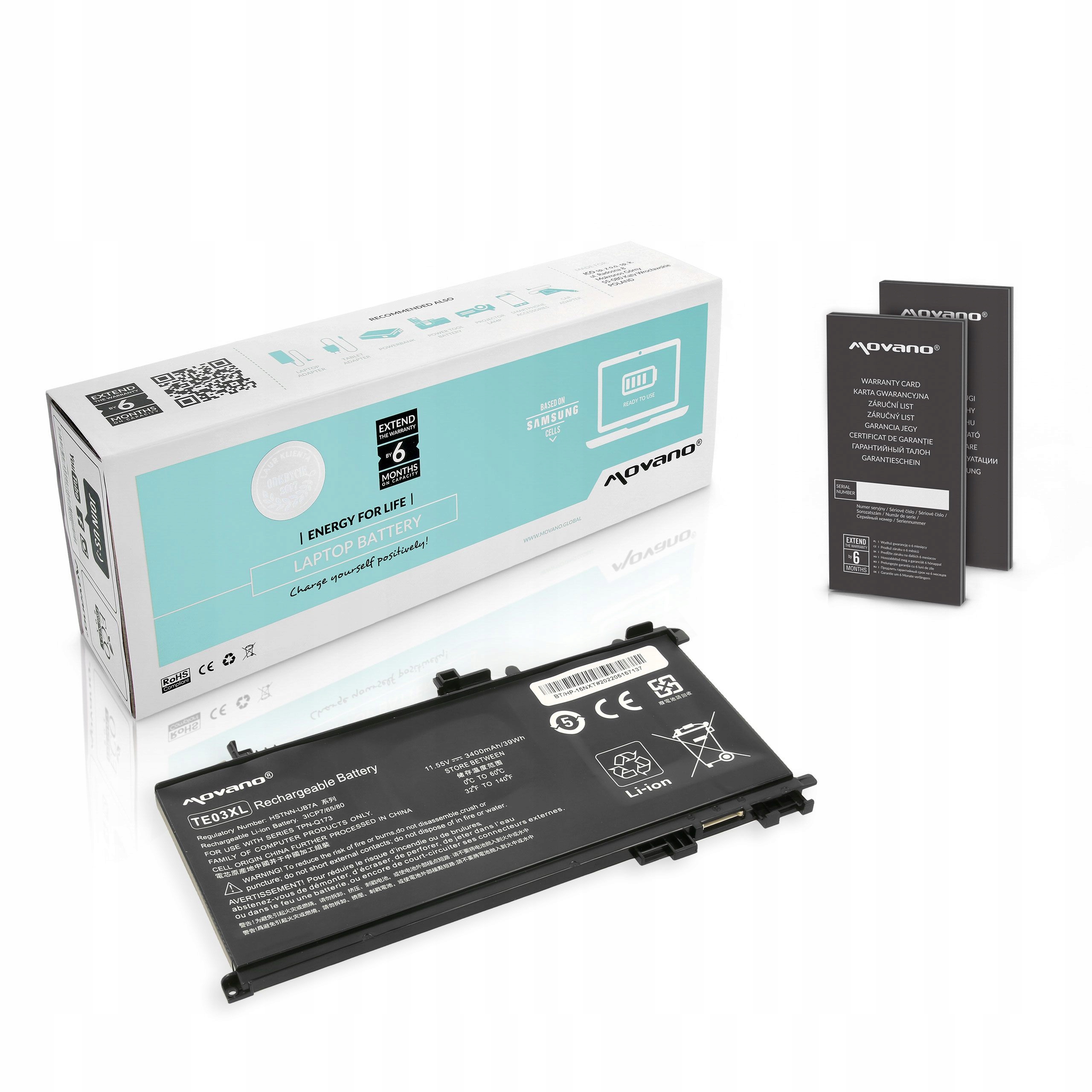 Baterie Movano pro Hp Omen 15, Pavilion 15, 3400 mAh