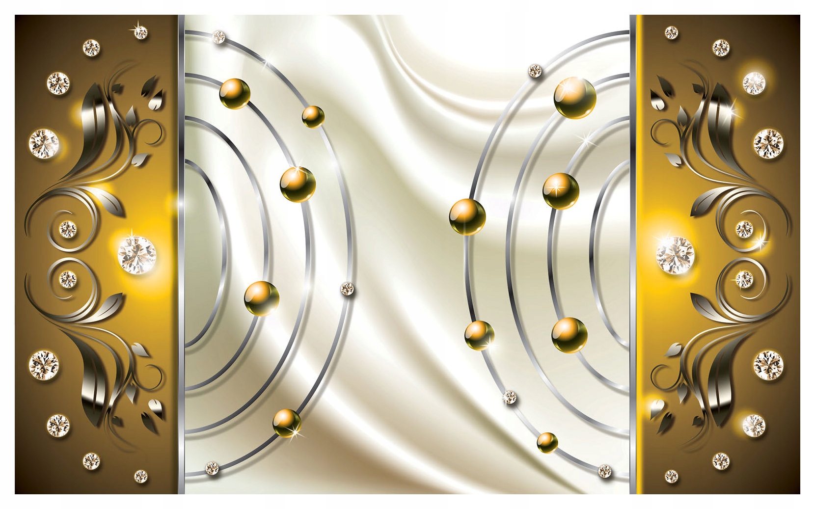 Fototapeta Zlaté vlny Strieborné sféry abstrakcia metalíza 300x210 lepidlo