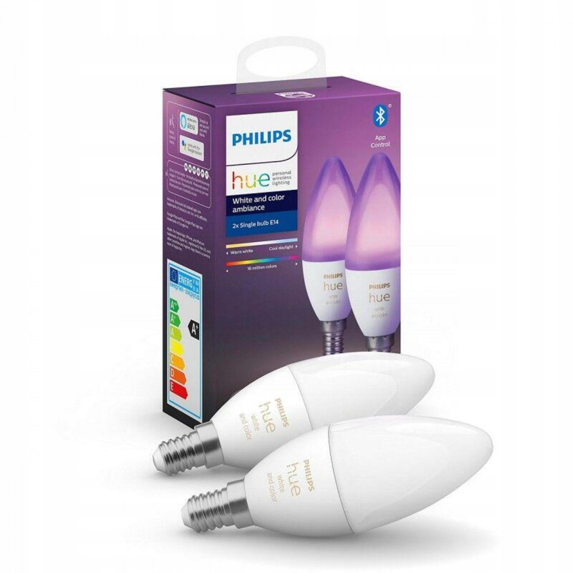 Philips Hue White and Color Ambiance E14 Led 2x4W Rgb Bluetooth set 2ks