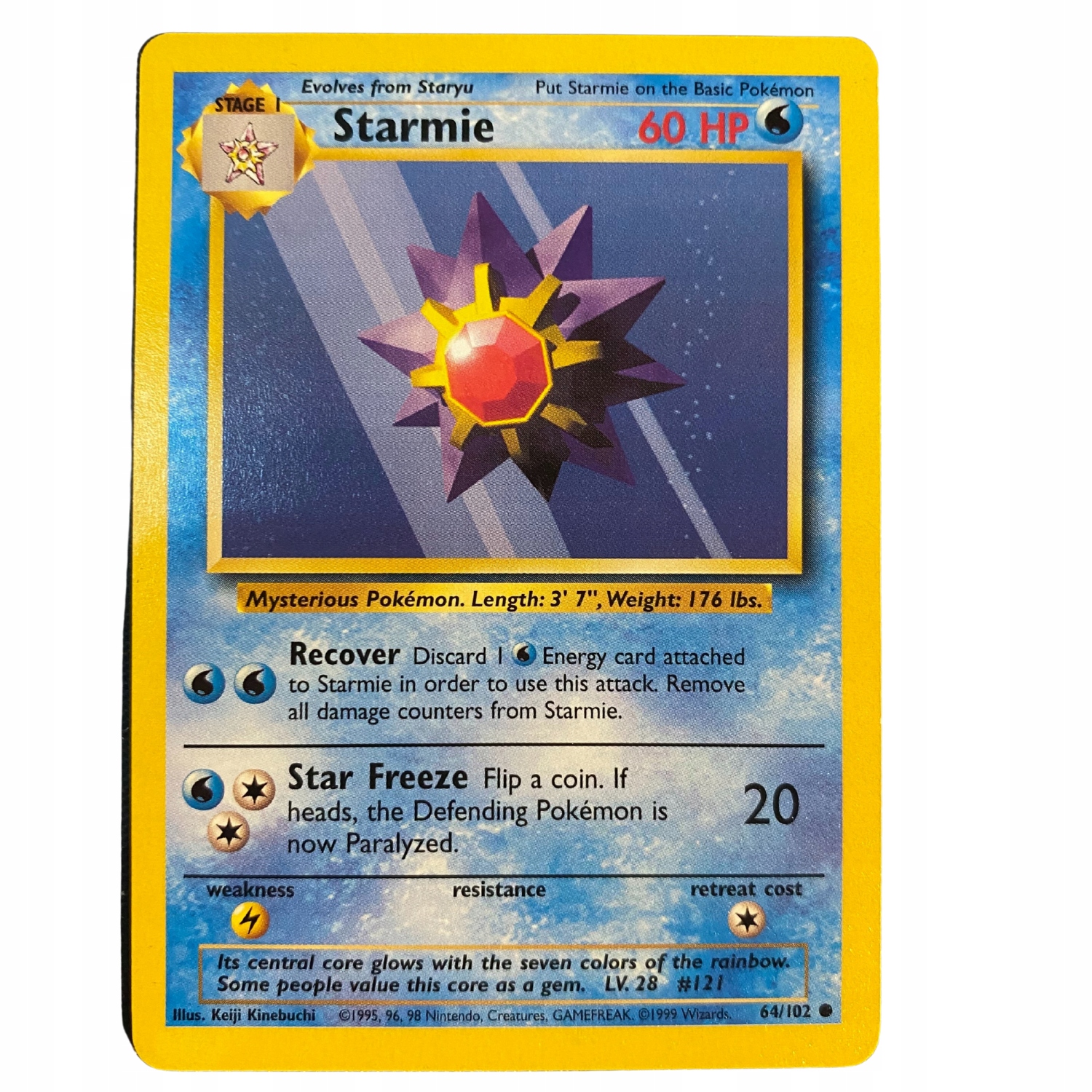 Karta Pokemon - Starmie 64/102 - Base Set - Rok 1999 - Stan dobry