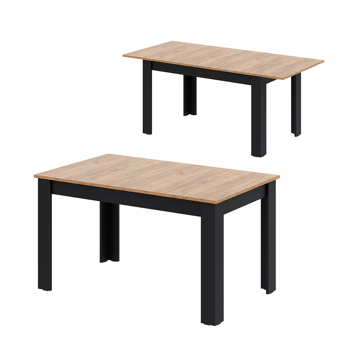 Rozkládací stůl Loft 80x140/195 cm do jídelny craft zlatý černý