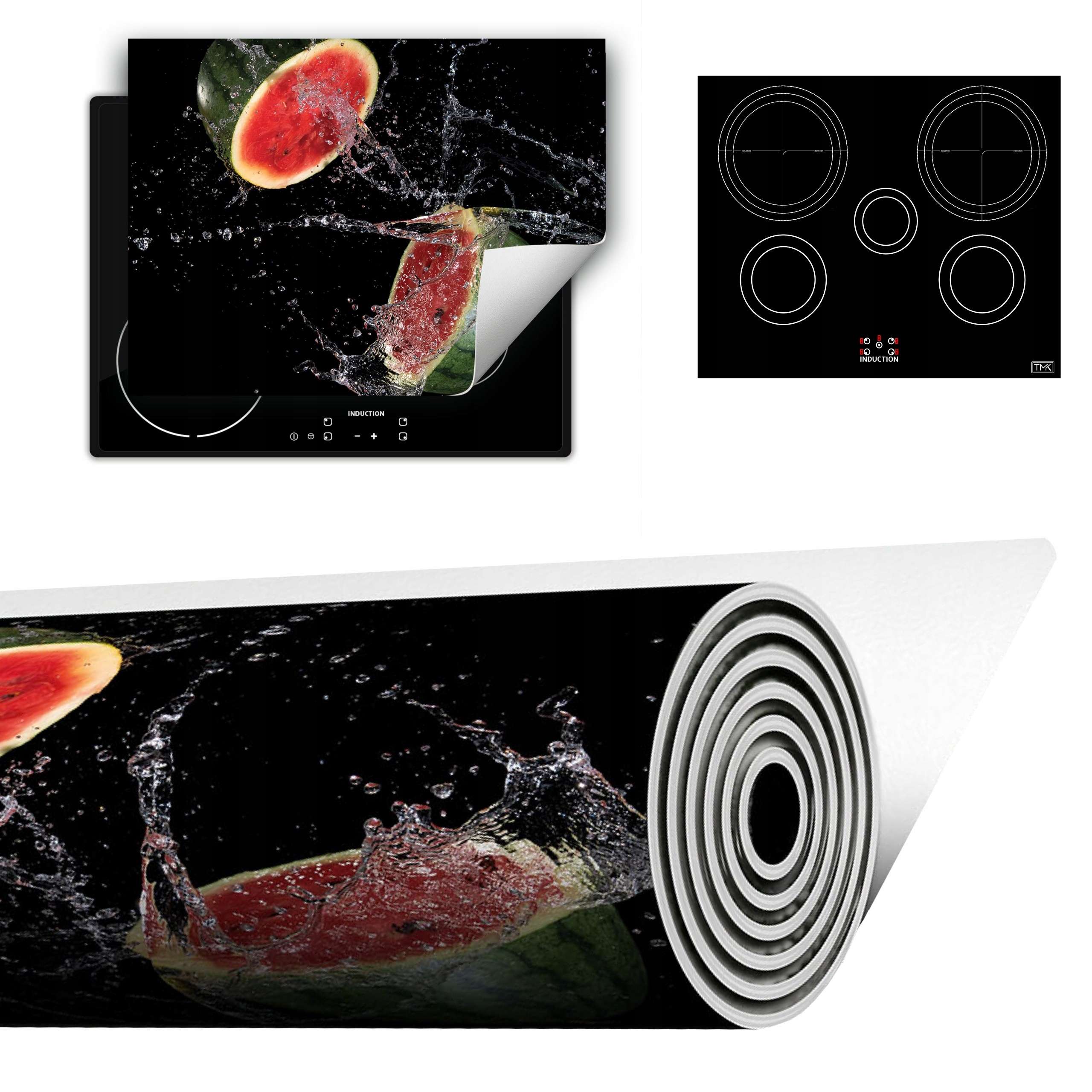Vinylová Podložka Do Kuchyně Více Místa 70x52 černá meloun