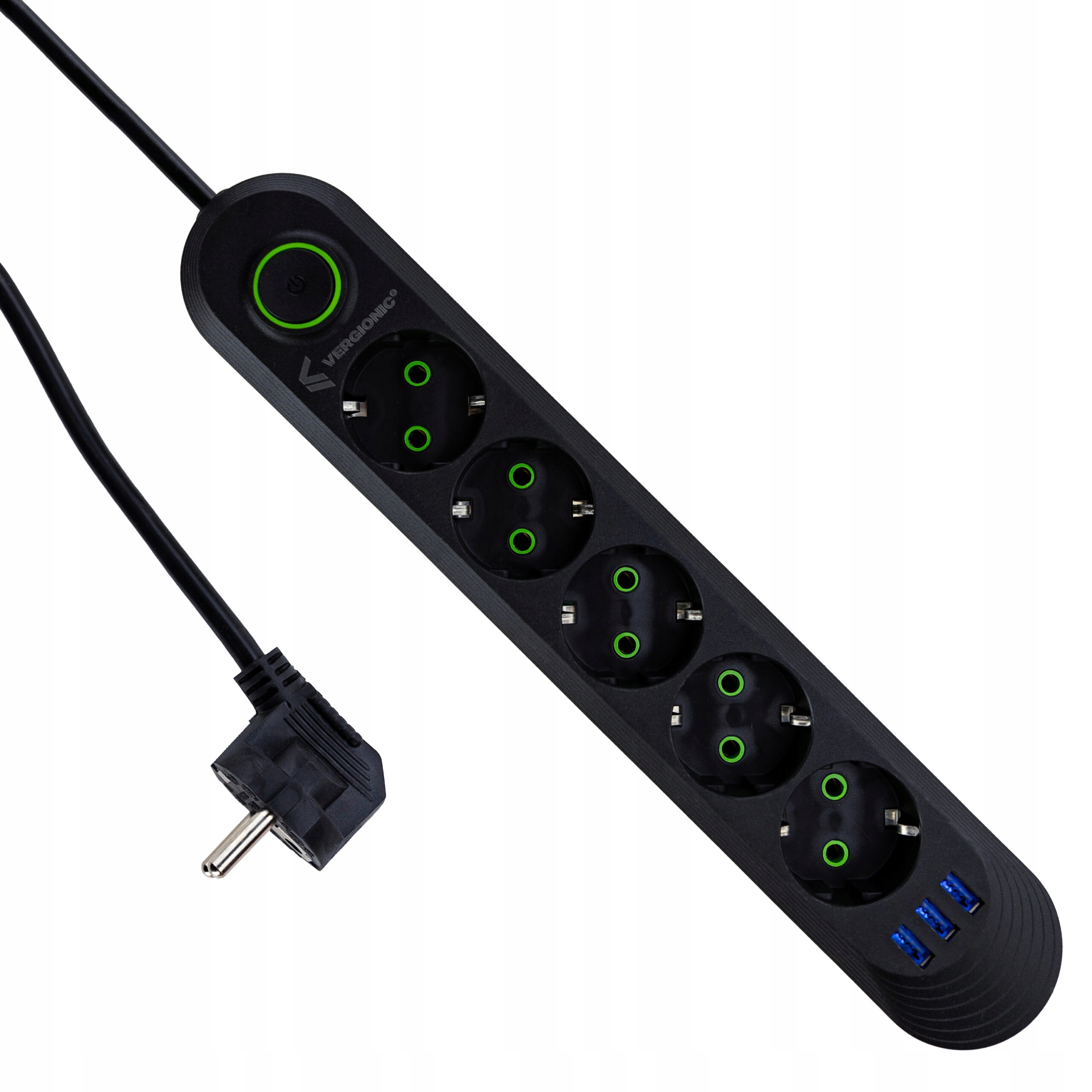 PRZEDŁUŻACZ 5M USB Listwa Zasilająca 5 GNIAZD 3 USB PRZYCISK ANTYPRZEPIĘCIE Marka Inna