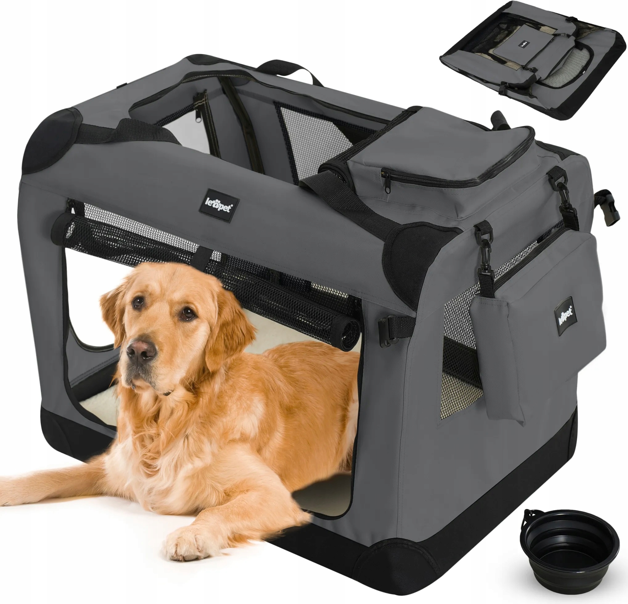 Levně Pro Psa Kočku Skládací XXXL Antracit 102 cm