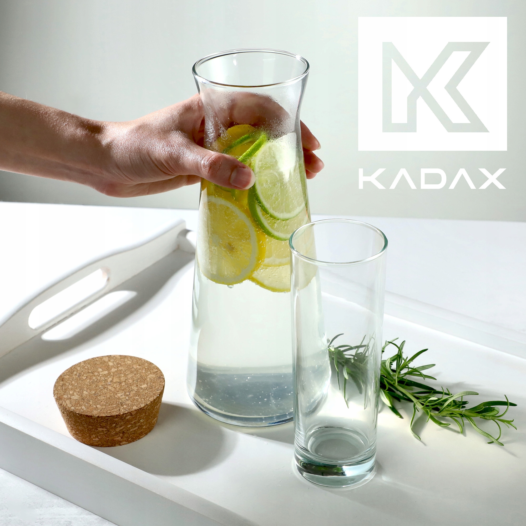 2x KARAFKA SZKLANA DZBANEK Z KORKIEM 1L NA WODĘ LEMONIADĘ SOK Stan opakowania oryginalne