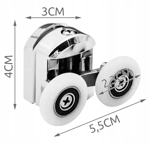 8x ROLKI KÓŁKA DO KABINY PRYSZNICOWEJ CHROM 23mm EAN (GTIN) 5902802914965