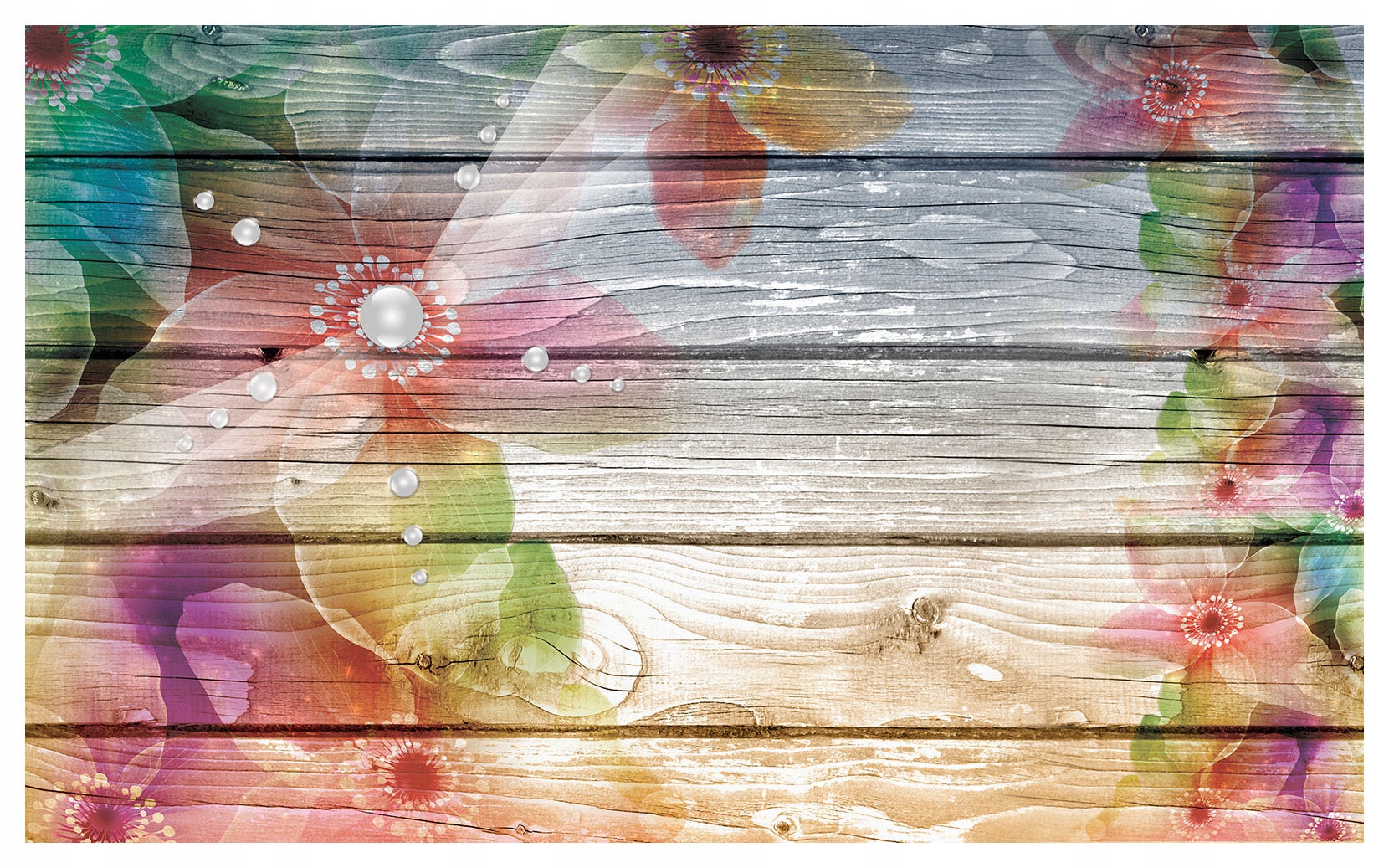 Fototapeta Květiny na deskách duha rosa vinylová 254x184 lepidlo