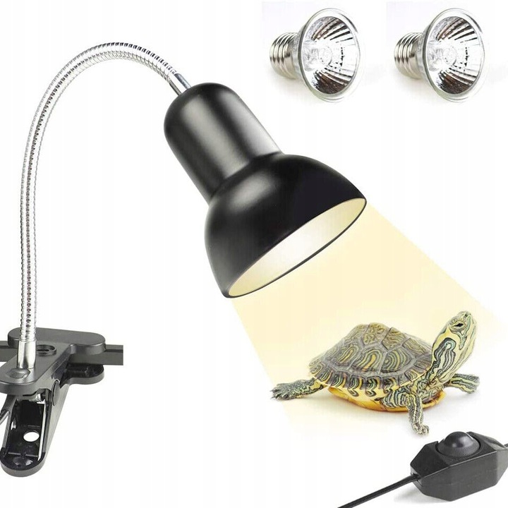Levně Topná Lampa S Plazy, Topná Lampa Pro Plazy Se 2 Topnými Žárovkami