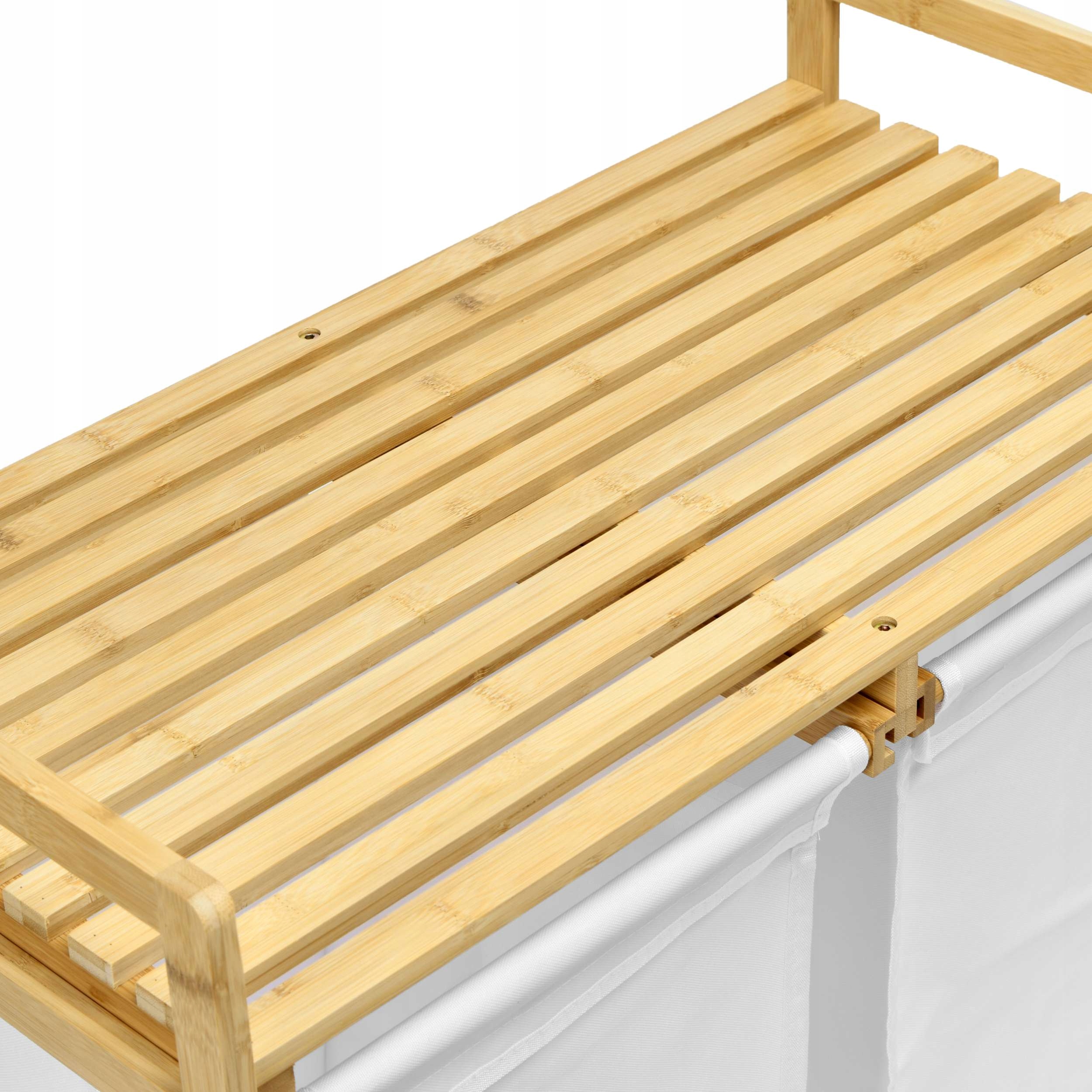 БАМБУКОВИЙ КОШИК З ПОЛИЦЕЮ 80Л Окремостояча