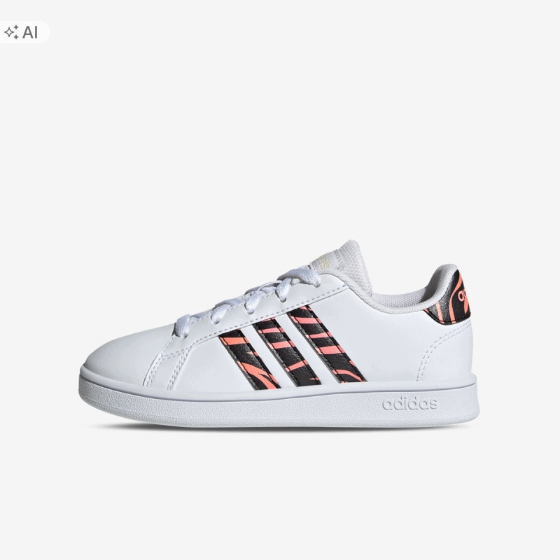 Adidas Grand Court Białe Sportowe Sneakersy Z Różowym Wzorem 38 2/3 Cxa