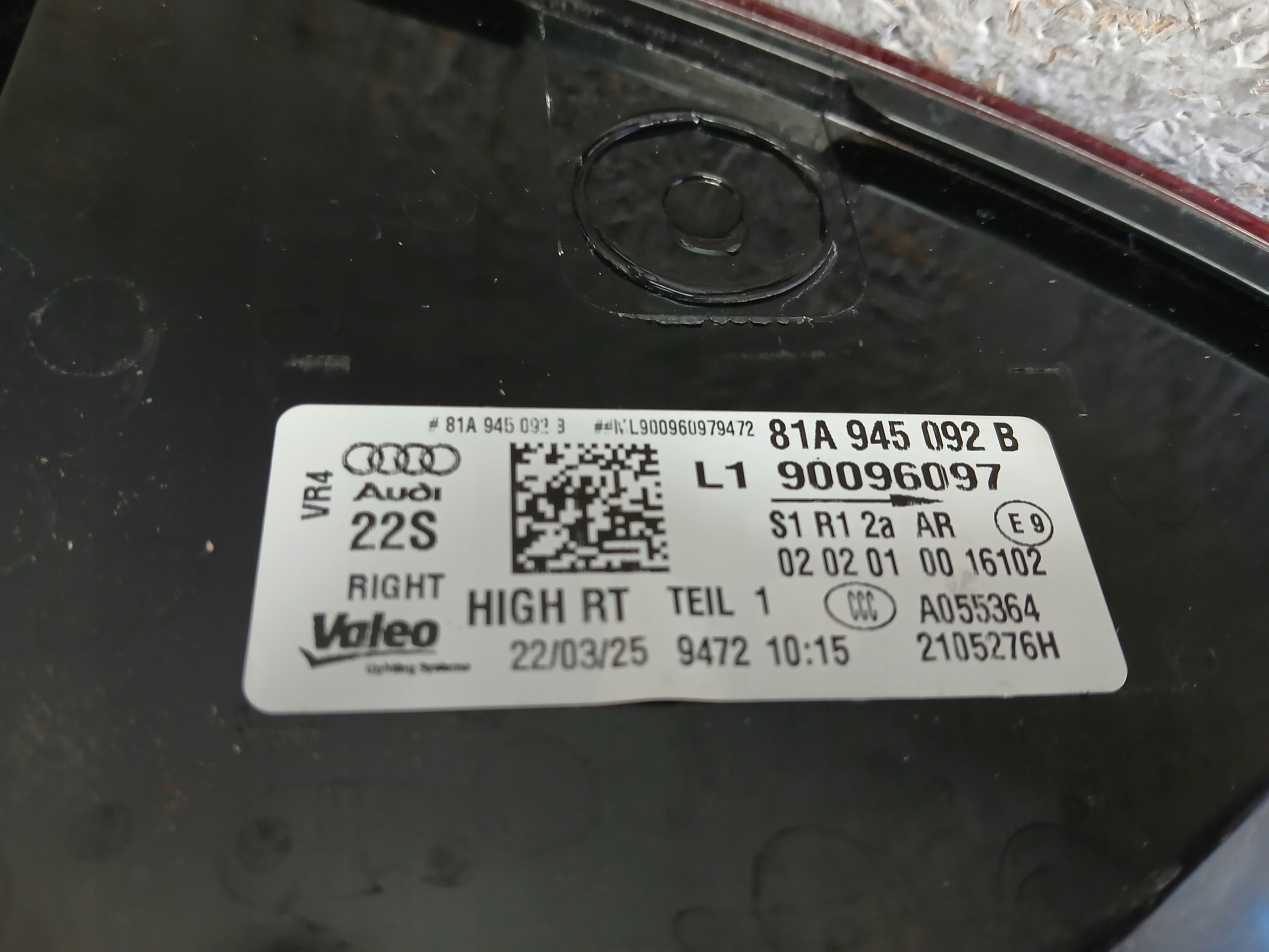light rear part right AUDI Q2 81A 81A945092B