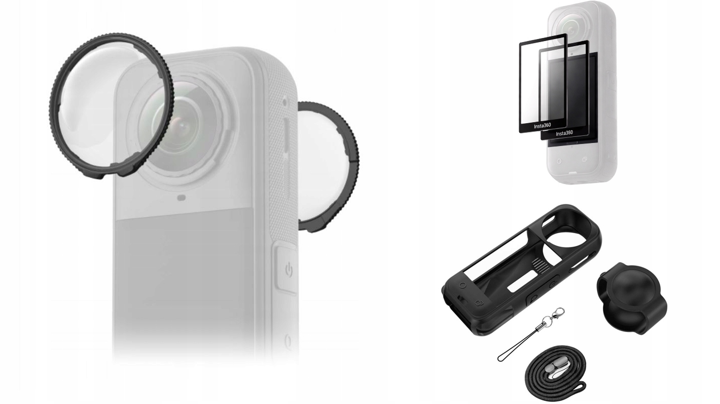 Krytky čoček pro Insta360 X5 Tvrzené Sklo Kryt Ochrana obrazovky