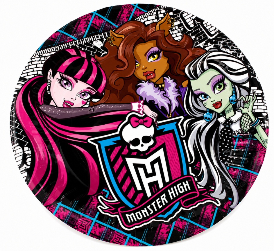 Papírový talíř 20.5 cm silný Monster High 8 ks/balení 50 ks