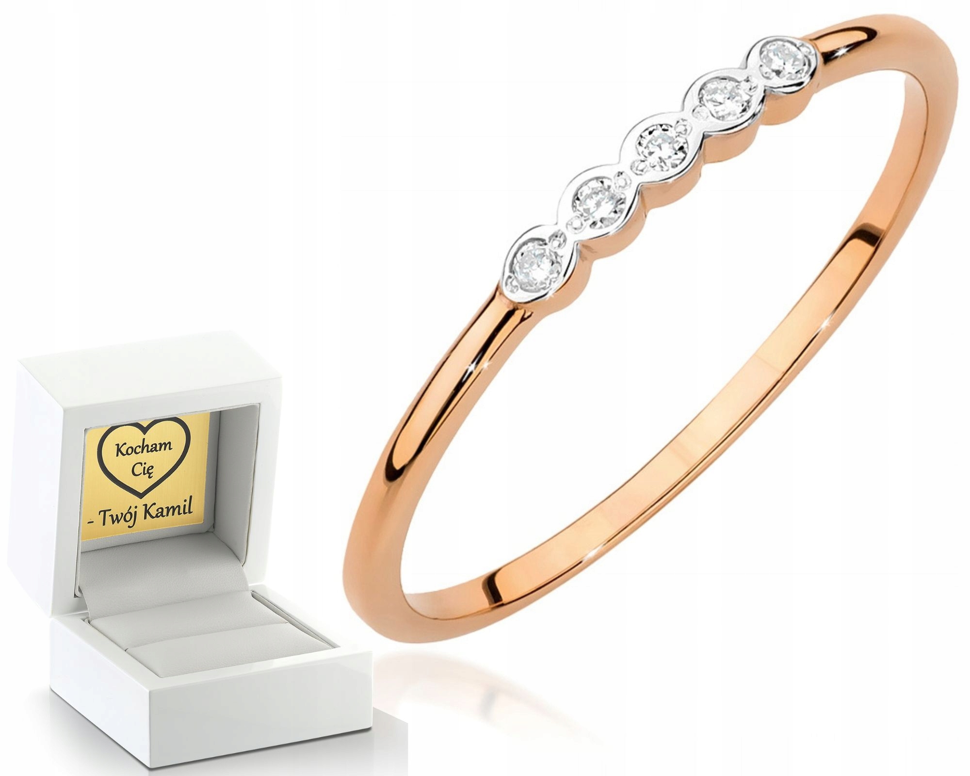 Prstýnek V Růžovém Zlatě S Brilianty Gravírování