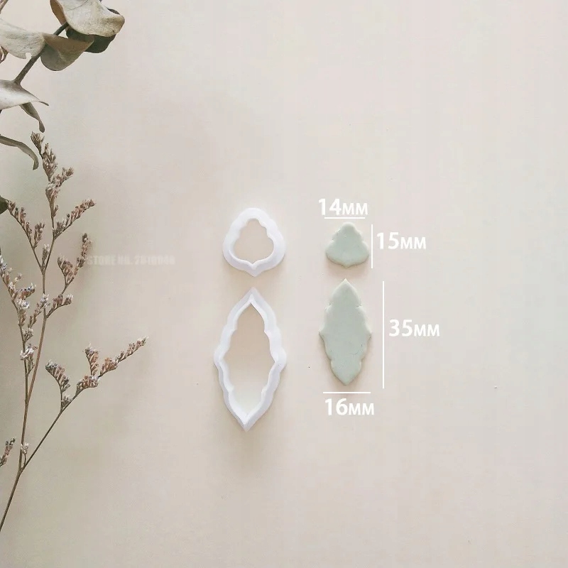 Soft Pottery Earrings Cutting Mold Heart Rainvow Irregular Geometric Shape Ucho lewe