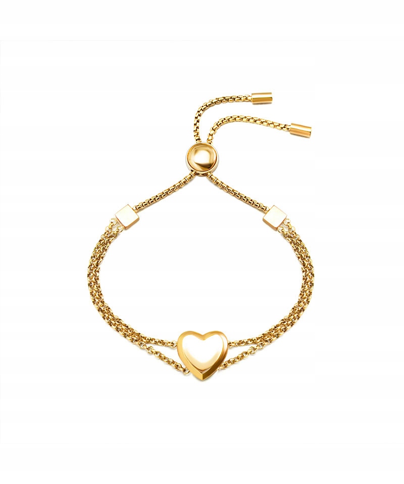 

Bransoletka stal chirurgiczna serce złota