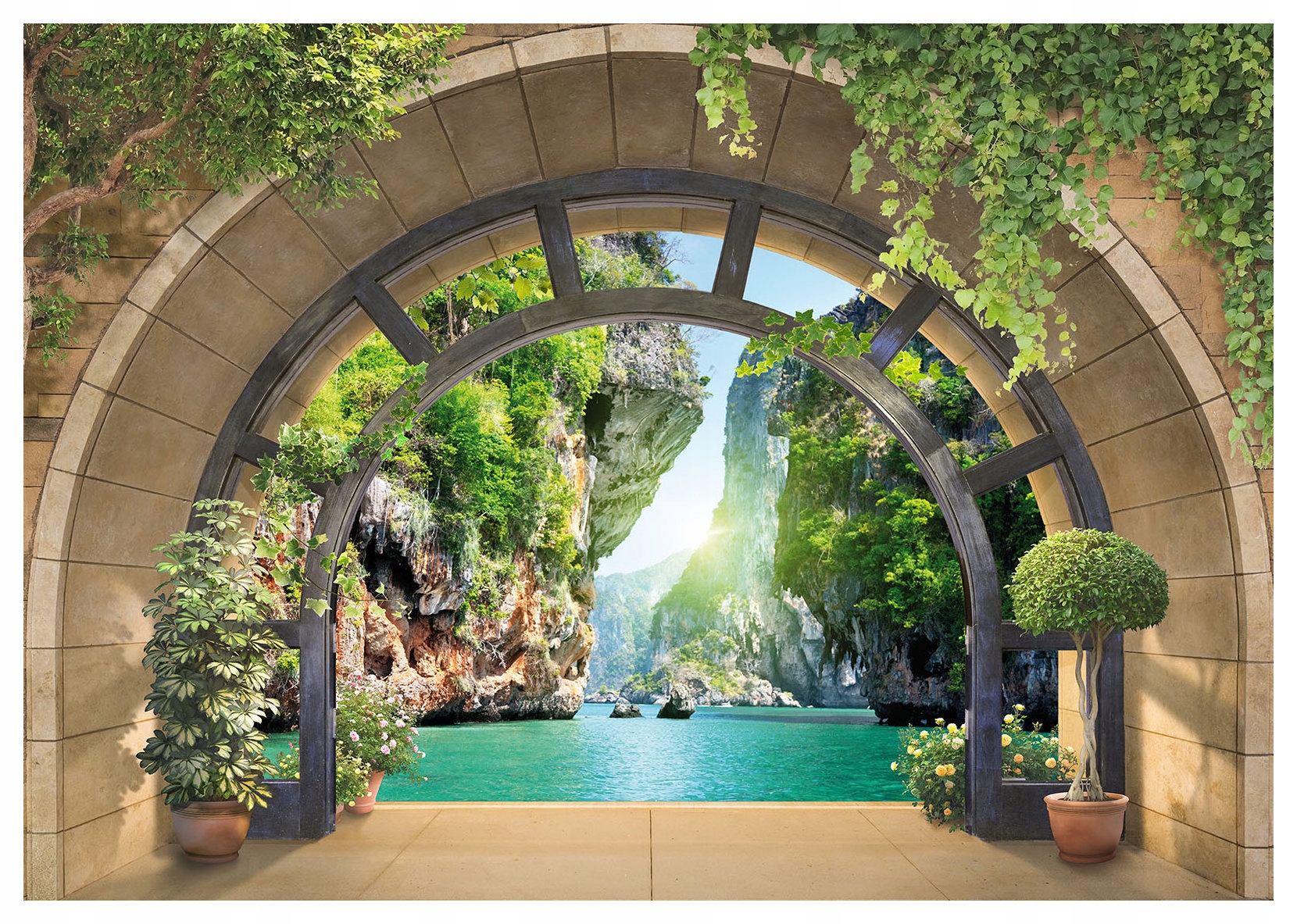 Fototapeta vlies Tropický vodopád príroda relax zelená 520x318 lepidlo