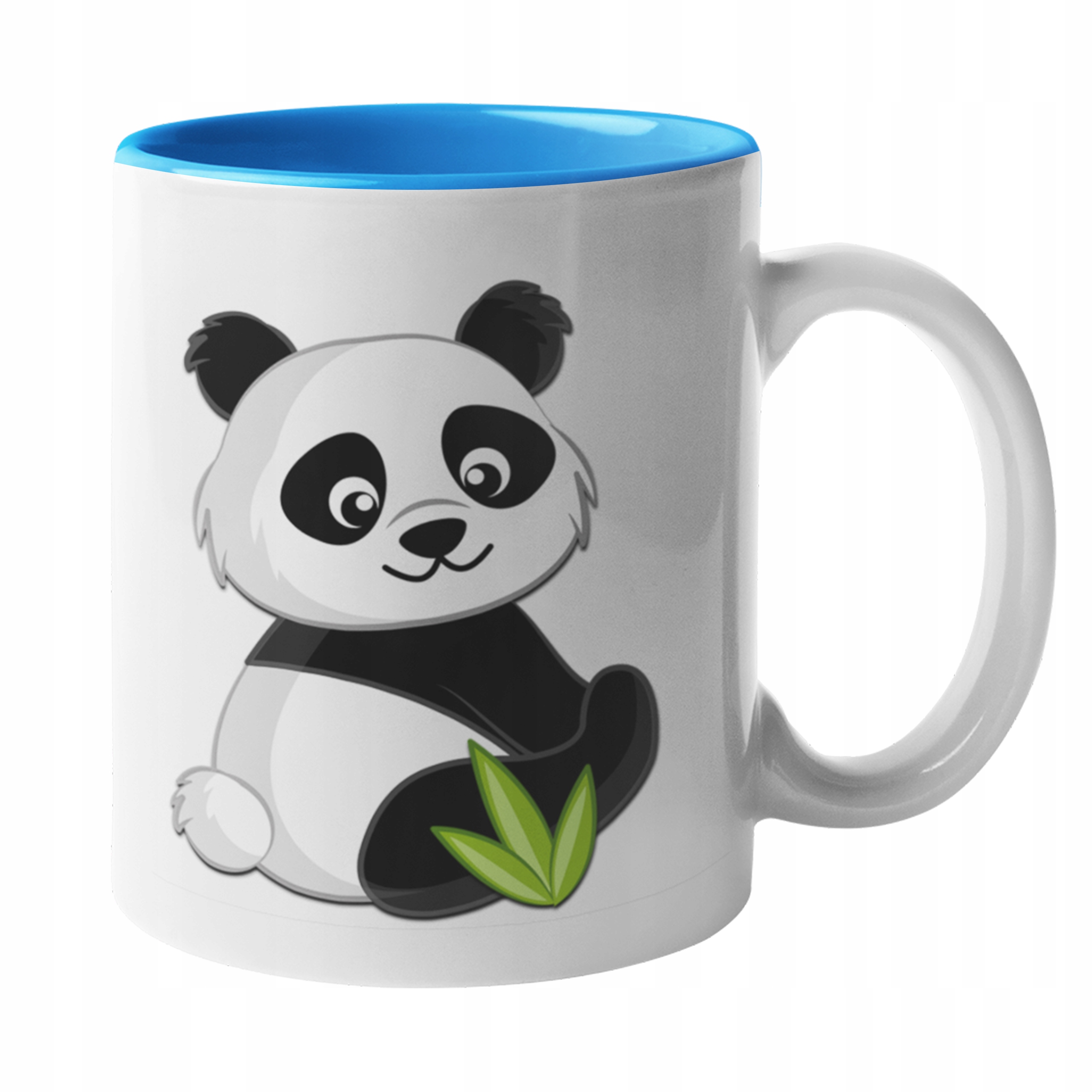

Słodki kubek panda niebieski środek