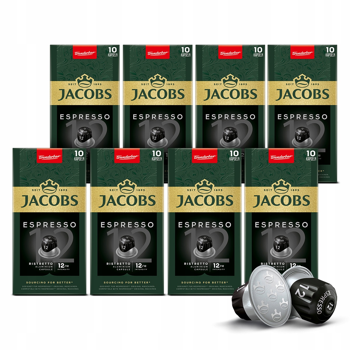 Kapsułki Jacobs Espresso Ristretto 12 do Nespresso(r)* 8x 10szt