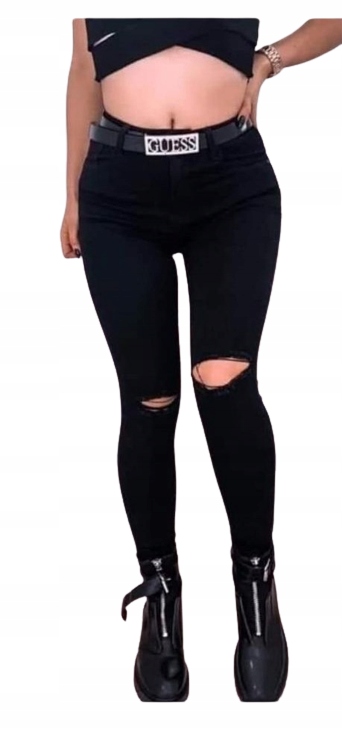 

Jeansy Goodies z dziurami Czarny Kolor